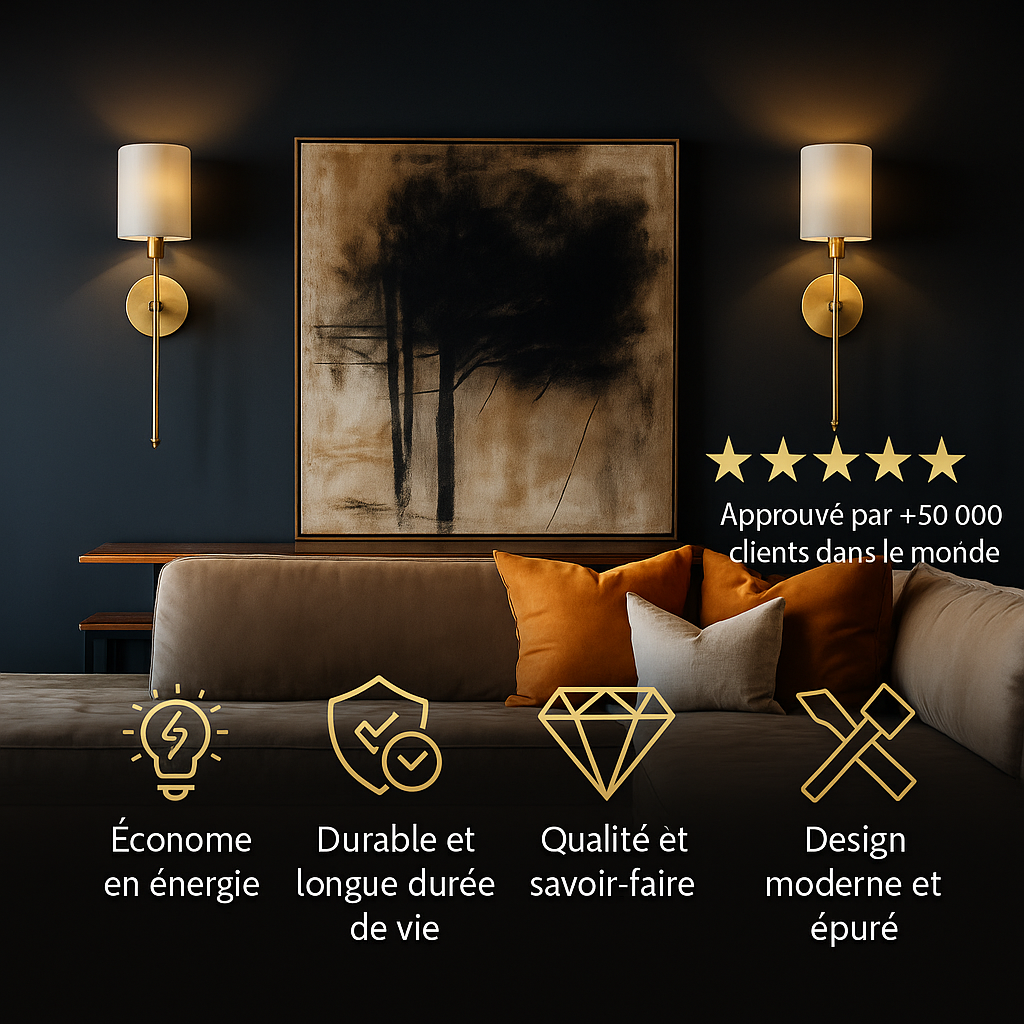 Appliques murales cylindriques sans fil – Lot de 2