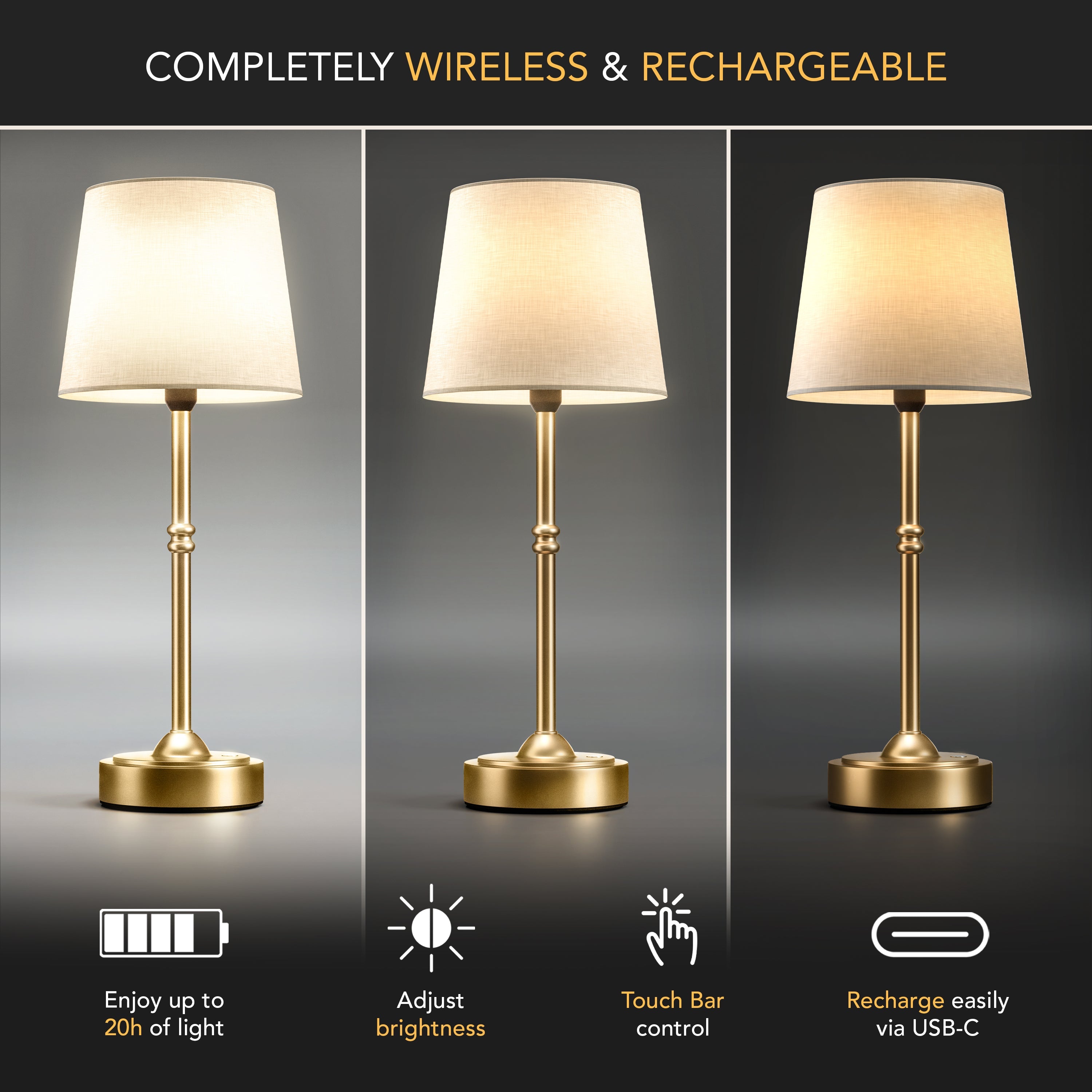 Auréa - Lampe de Table Sans Fil