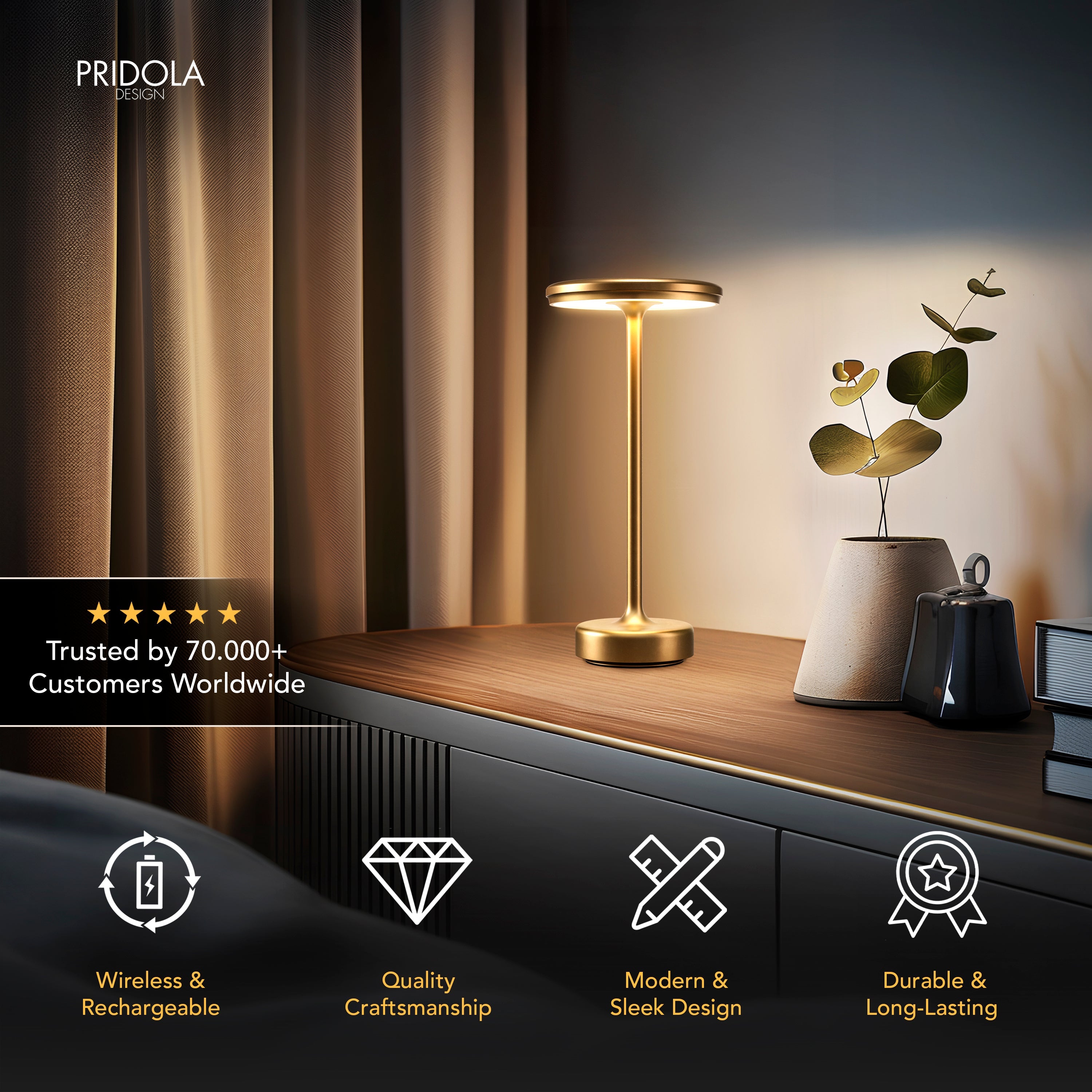 Solara – Lampe de table élégante à lumière douce