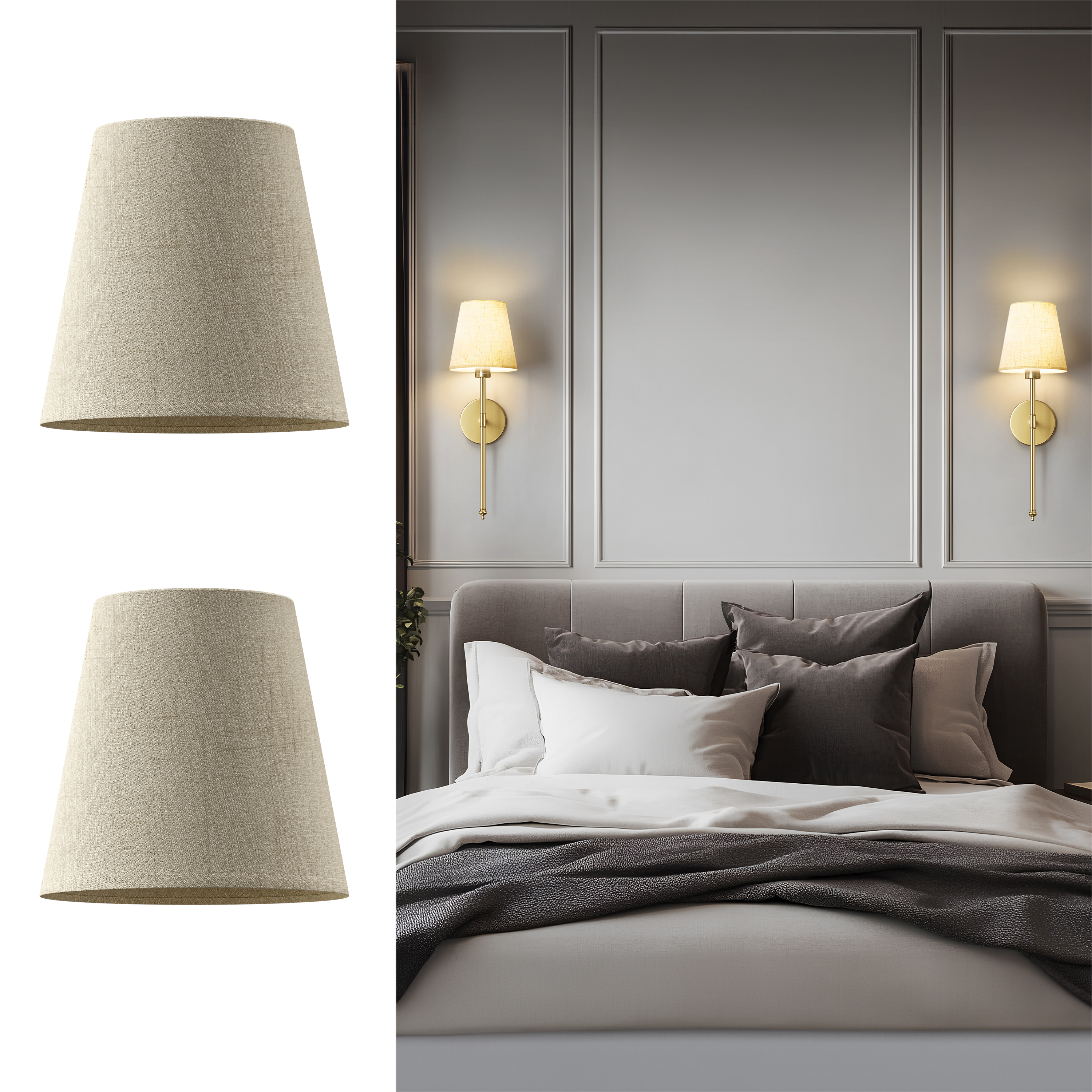 Abat-jours couleur sable – Lot de 2