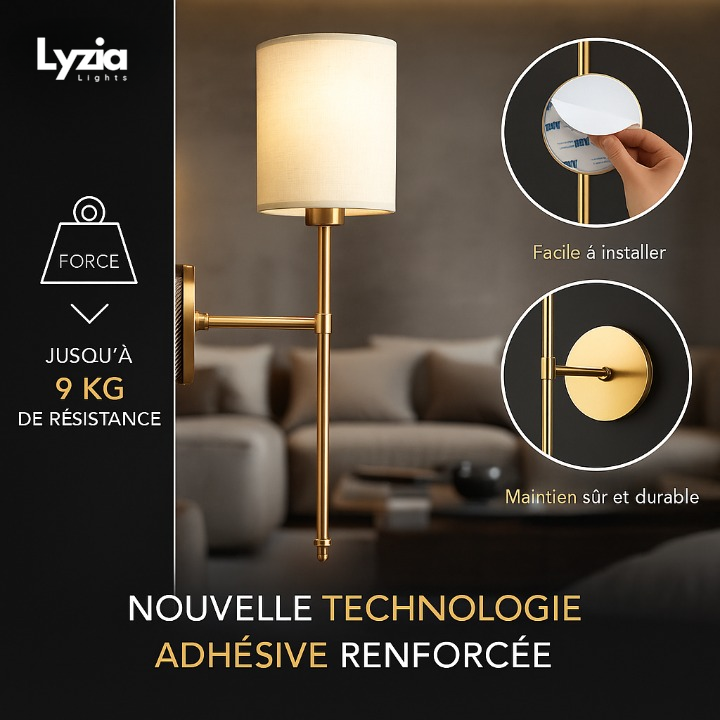 Appliques murales cylindriques sans fil – Lot de 2